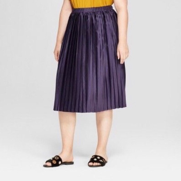 Ava & Viv Dresses & Skirts - AVA & VIV Dark Purple Accordion Pleated Skirt